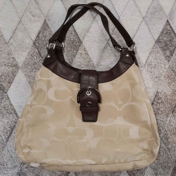Coach Signature Canvas Boho Handbag - Picture 1 of 8